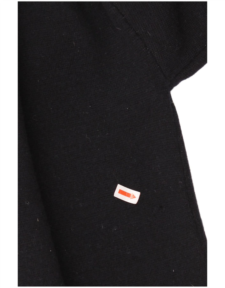 Jaeger Pull court à col rond pour femme UK 16 Large laine noire