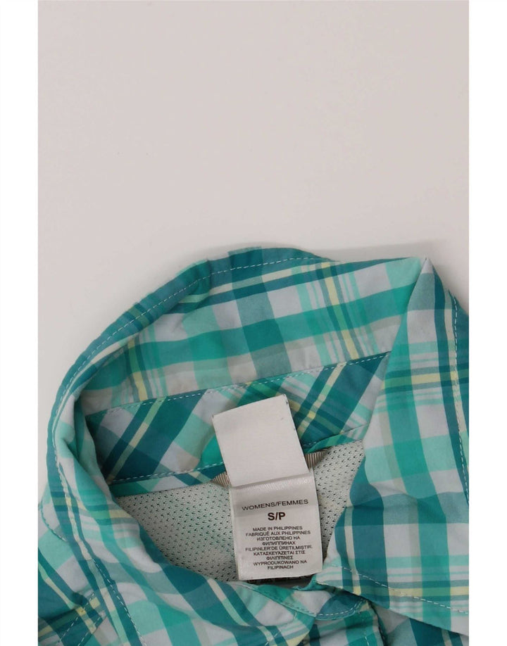 The North Face Chemise Femme UK 10 Petit Vert Check Nylon