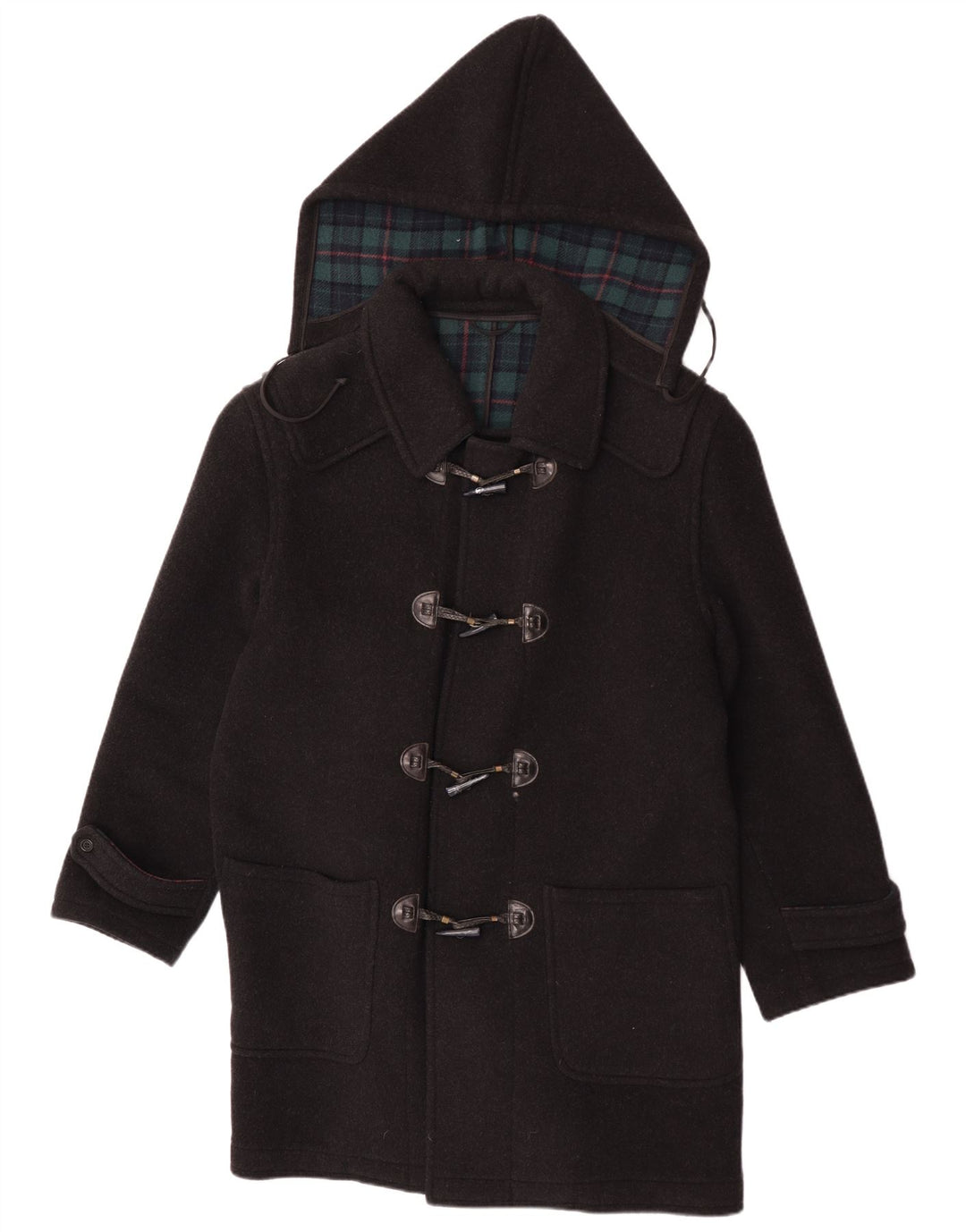 Pierre Cardin Duffle-coat à capuche pour homme IT 48 en laine à carreaux noir moyen