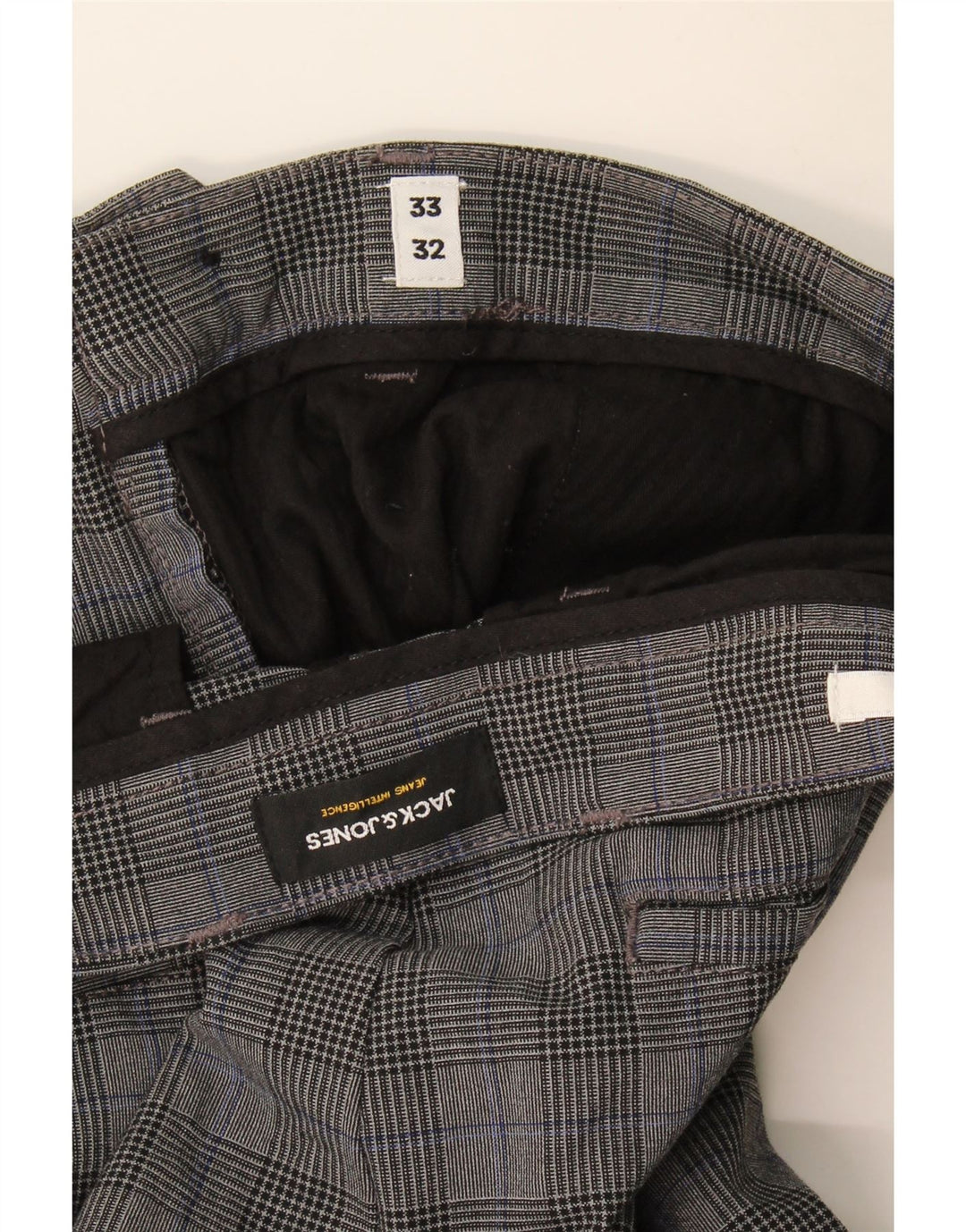 Jack & Jones Pantalon de Costume Slim Homme W33 L32 Gris à Carreaux