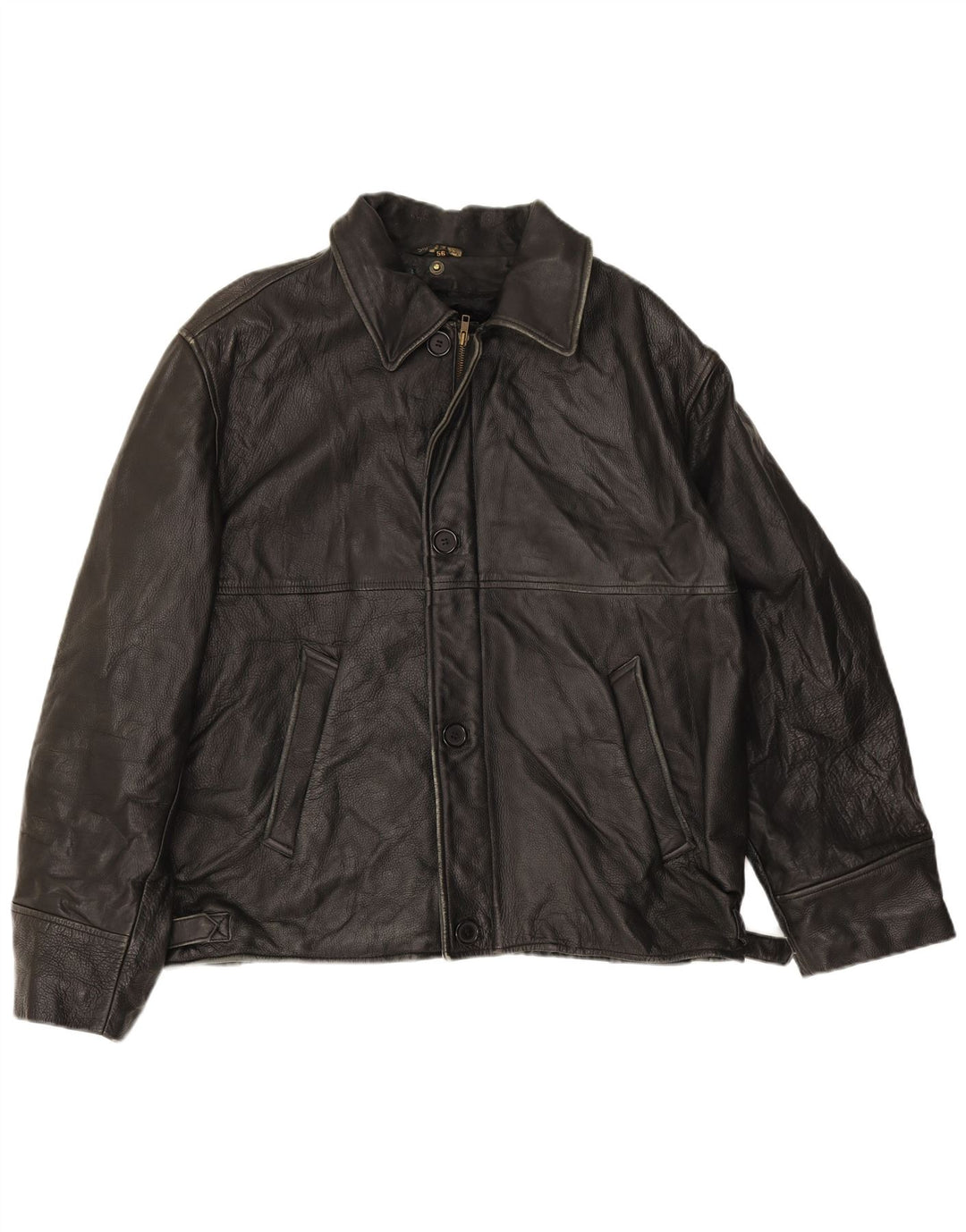 Veste en cuir homme vintage IT 56 3XL Cuir noir