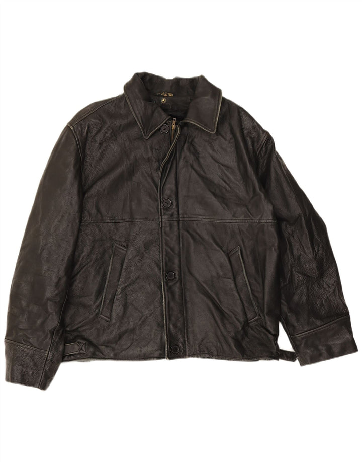Veste en cuir homme vintage IT 56 3XL Cuir noir