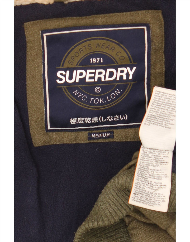 Superdry Veste à capuche Duffle rembourrée pour femme UK 14 Kaki moyen Hiver
