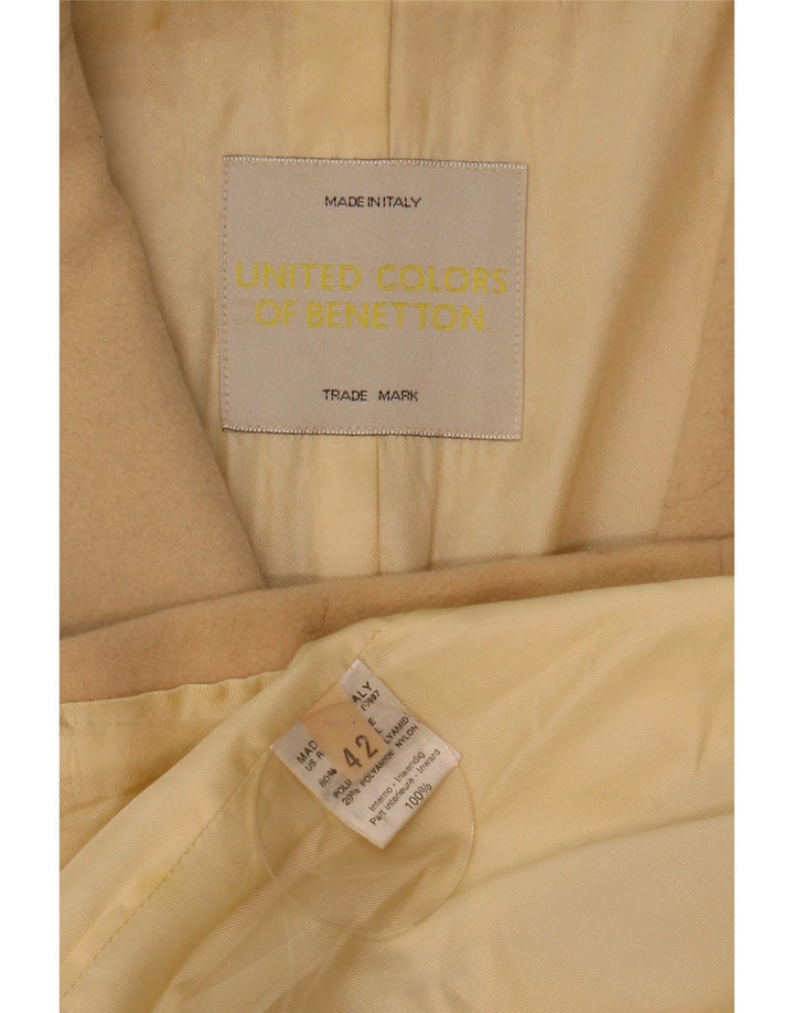 Benetton Pardessus Coupe Ample Femme IT 42 Laine Beige Moyen