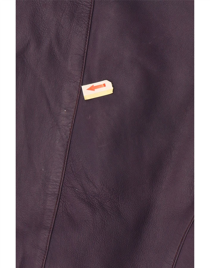 veste en cuir crop femme vintage UK 10 Petit Violet
