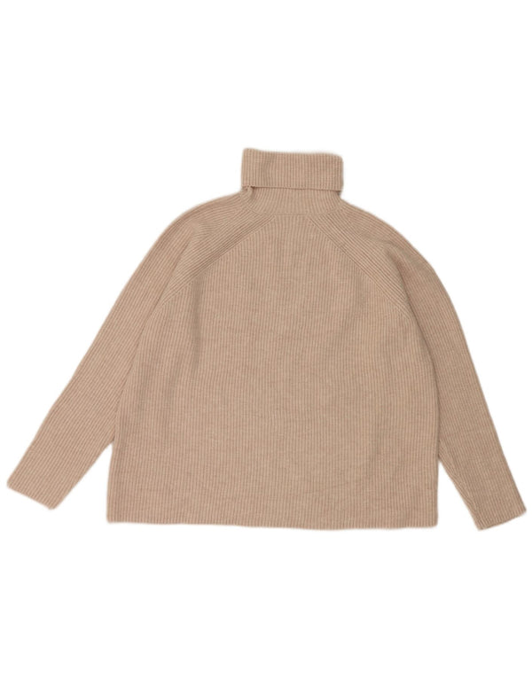 Marks & Spencer Pull col roulé pour femme UK 14 Viscose beige moyen