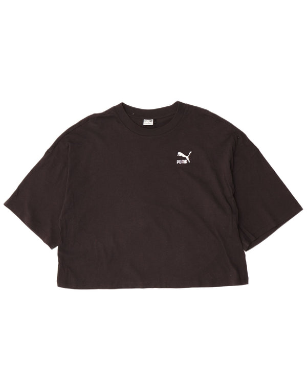 Puma T-shirt court pour femme UK 16 Large Noir Coton