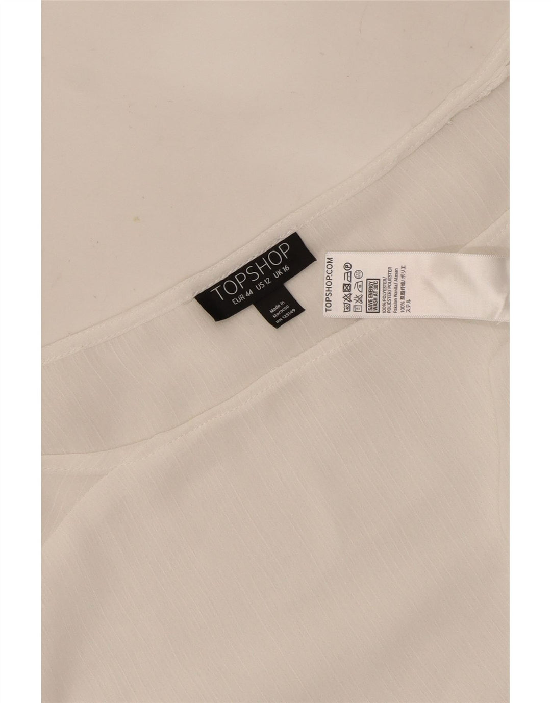 Topshop Chemisier à manches longues pour femme UK 46 Large Blanc Polyester