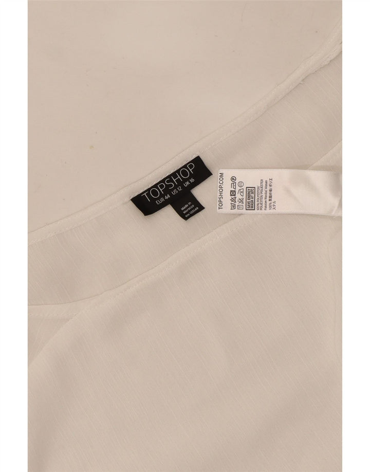 Topshop Chemisier à manches longues pour femme UK 46 Large Blanc Polyester