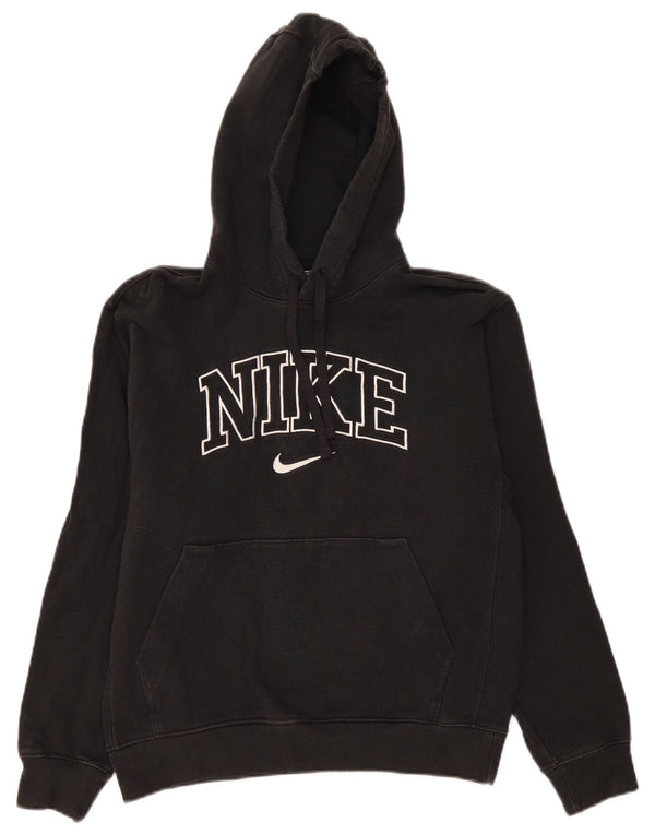 Nike Pull à capuche surdimensionné graphique pour femme UK 10 Petit coton noir