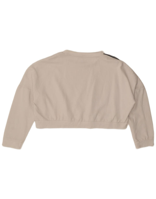Lotto Sweat-shirt court surdimensionné pour femme UK 20 2XL Blanc Coton
