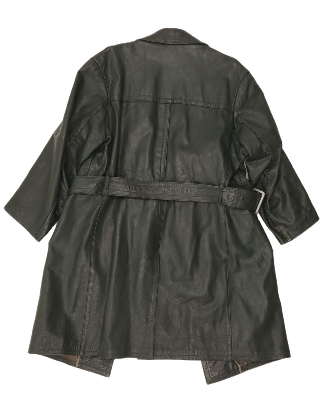 manteau en cuir femme vintage UK 16 Grand Vert