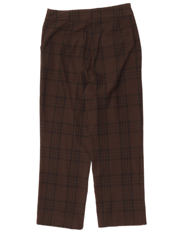 Pantalon Chino Droit Femme Zara Large W30 L29 Marron Carreaux Polyester