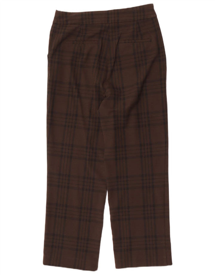Pantalon Chino Droit Femme Zara Large W30 L29 Marron Carreaux Polyester