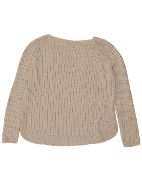 Massimo Dutti Pull col bateau pour femme UK 16 Grand coton beige