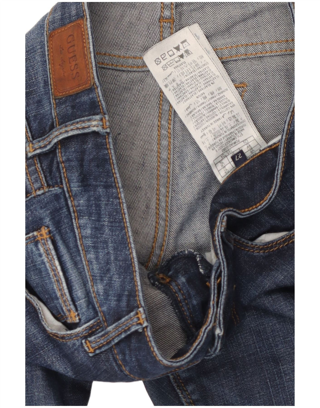 GUESS Femme Beverly Skinny Jeans W27 L29 Bleu Coton