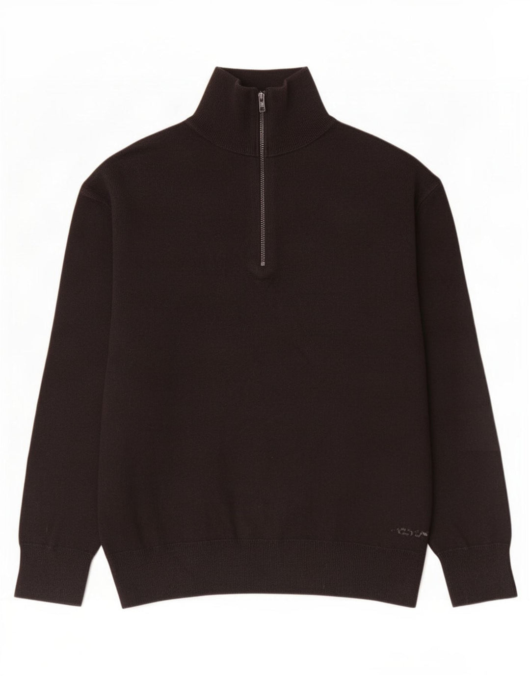 Zara Pull à col zippé pour homme en coton noir moyen