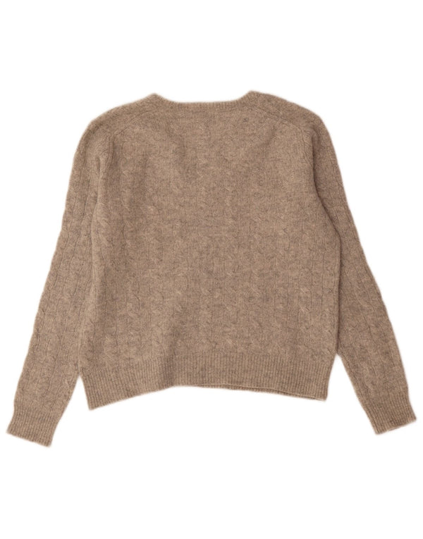 Polo Ralph Lauren Pull col en V pour femme UK 16 Large Gris Moucheté
