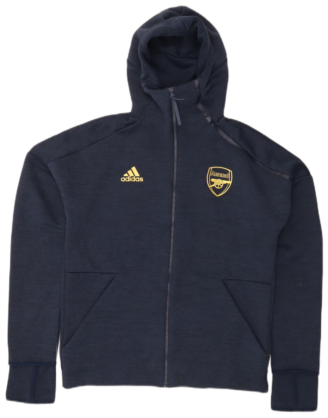 Adidas Pull à capuche zippé Arsenal pour homme Bleu marine moyen Polyester