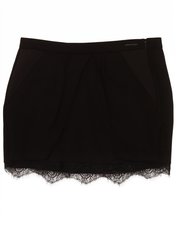 Guess Femme Taille Basse Mini Jupe W29 Moyen Noir Lyocell