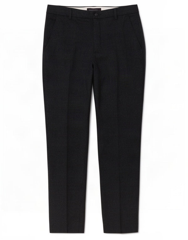 Marks & Spencer Pantalon de costume pour femme UK 12 Medium W32 L28 Bleu marine à carreaux