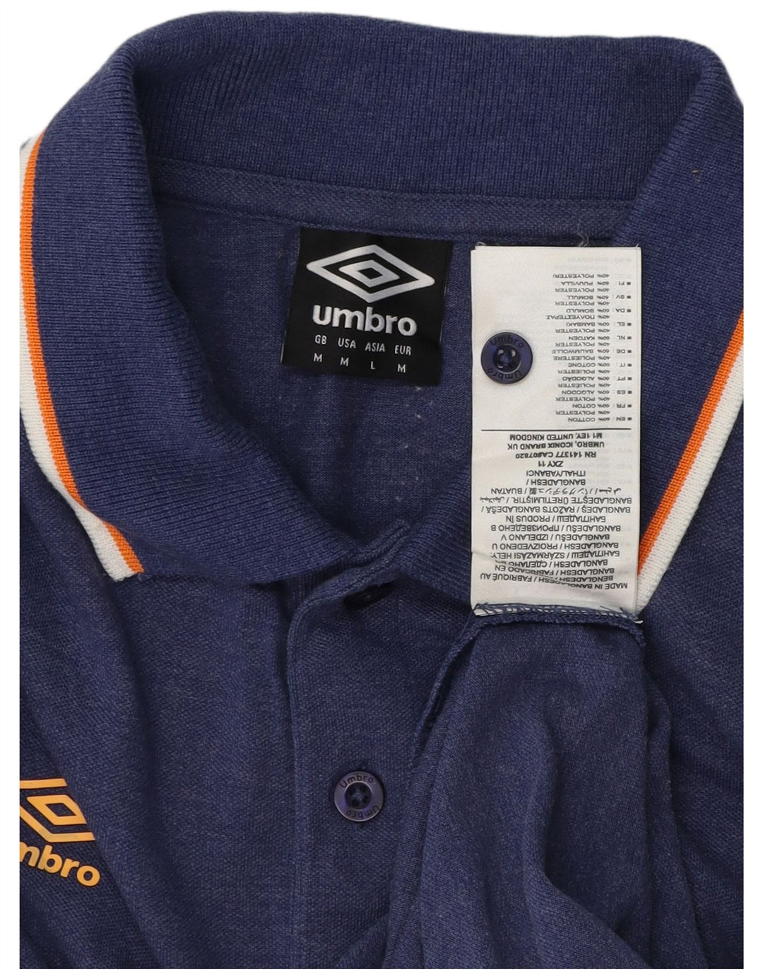 UMBRO Polo Homme Bleu Marine Moyen Coton