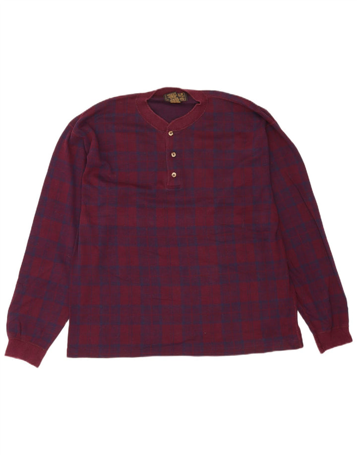 Eddie Bauer Haut à manches longues pour homme en coton à carreaux bordeaux