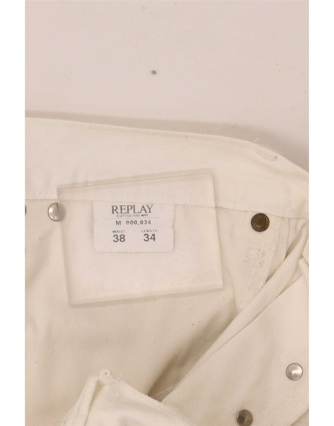 Replay Jean droit homme W38 L34 coton blanc