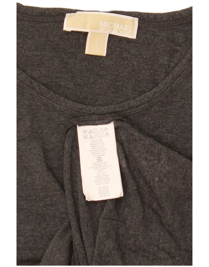 Michael Kors T-shirt pour femme UK 10 Small Gris Viscose