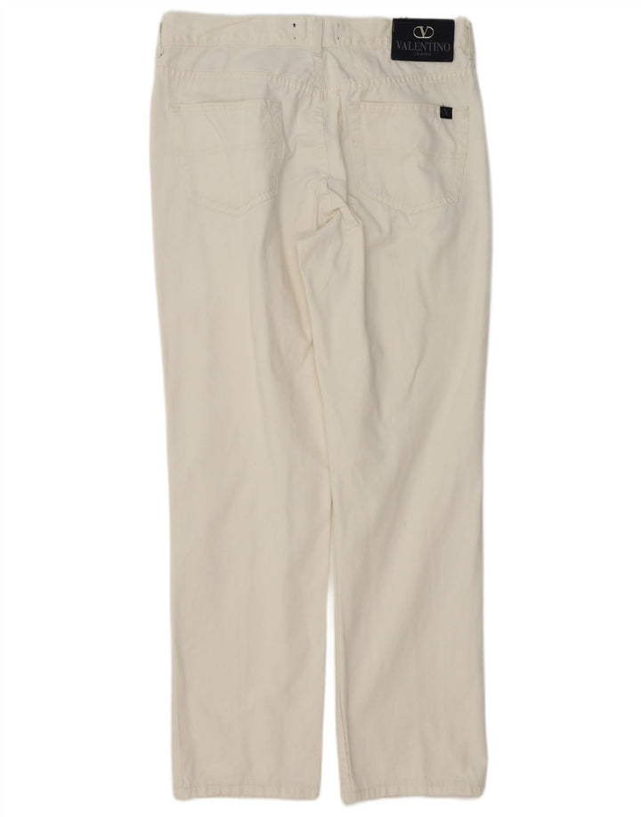 VALENTINO Pantalon Droit Casual Homme W36 L31 Blanc Coton