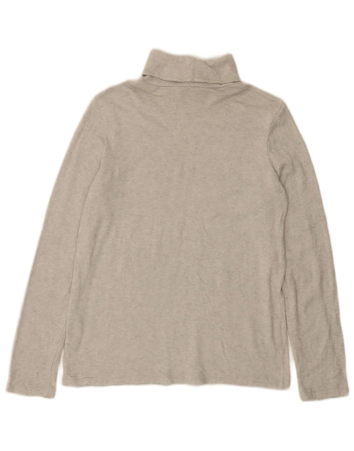 Zara Femme Top Manches Longues UK 14 Large Gris Moucheté Viscose