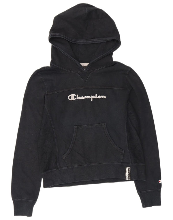 Champion Pull à capuche graphique pour femme UK 10 Small Bleu marine Coton