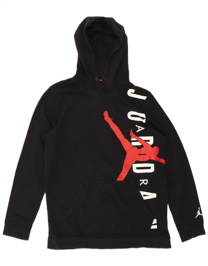 JORDAN Pull à capuche graphique pour hommes Grand coton noir