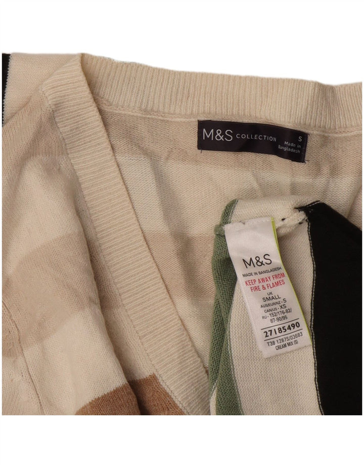 Marks & Spencer Pull col V pour homme Petit rayé multicolore