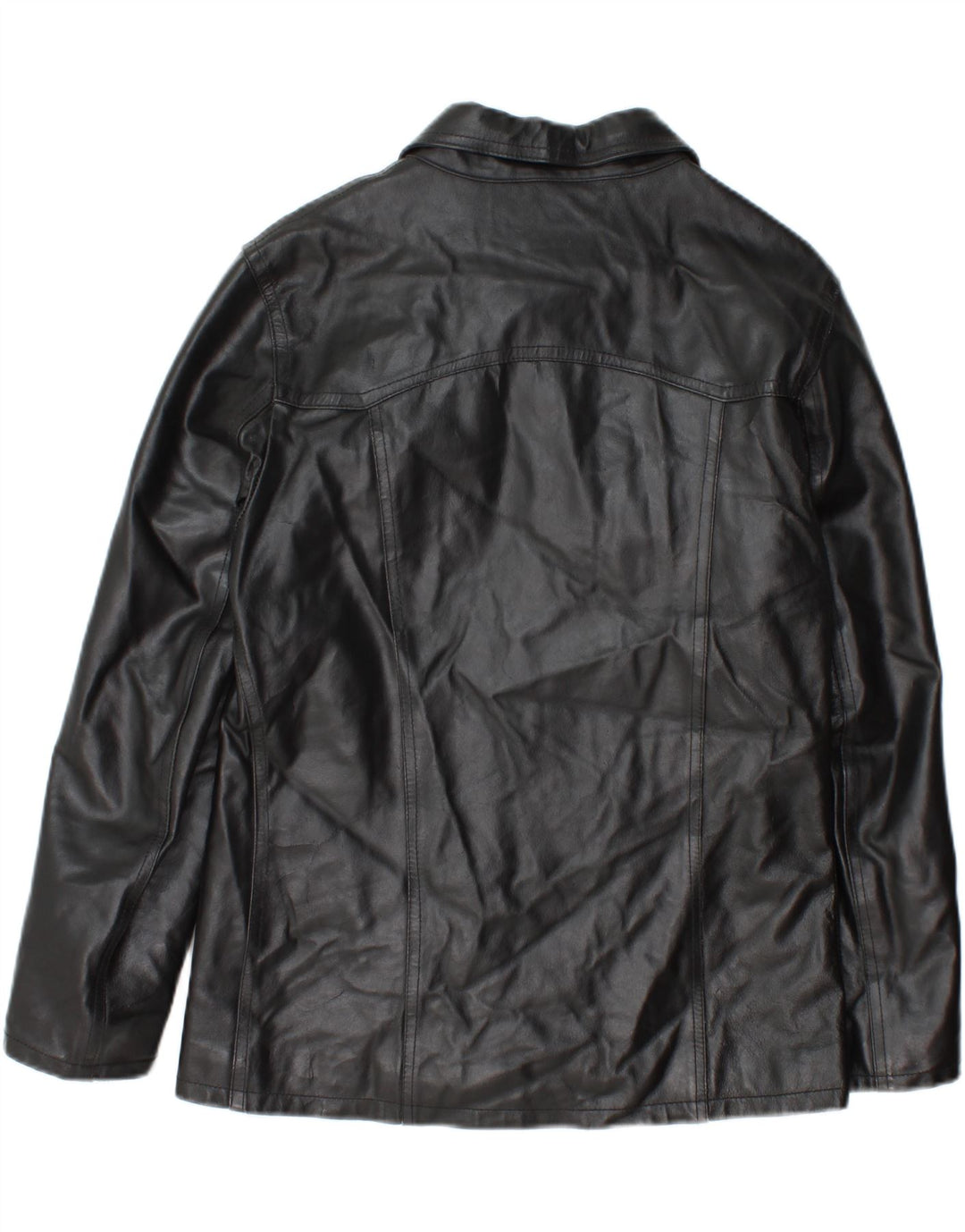 WOOD'SKIN Womens Leather Jacket UK 20 2XL Black Leather Vintage WOOD'SKIN and Second-Hand WOOD'SKIN from Messina Hembry 