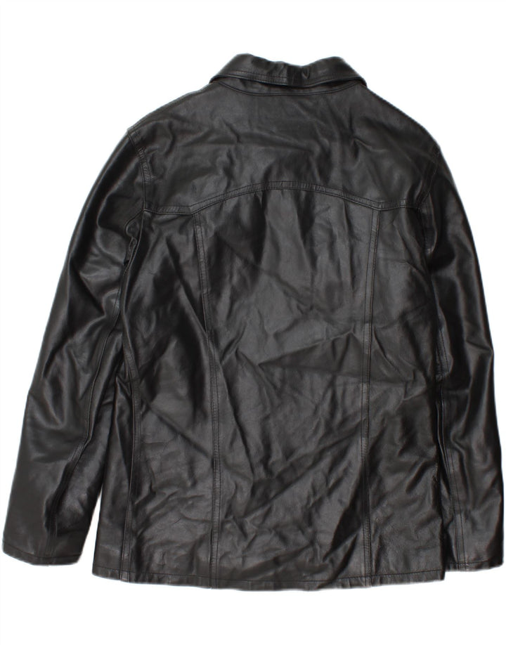 WOOD'SKIN Womens Leather Jacket UK 20 2XL Black Leather Vintage WOOD'SKIN and Second-Hand WOOD'SKIN from Messina Hembry 