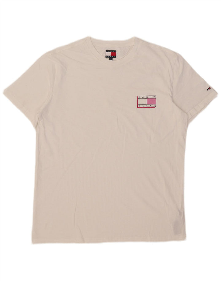 Tommy Hilfiger T-Shirt Homme Blanc Moyen Coton