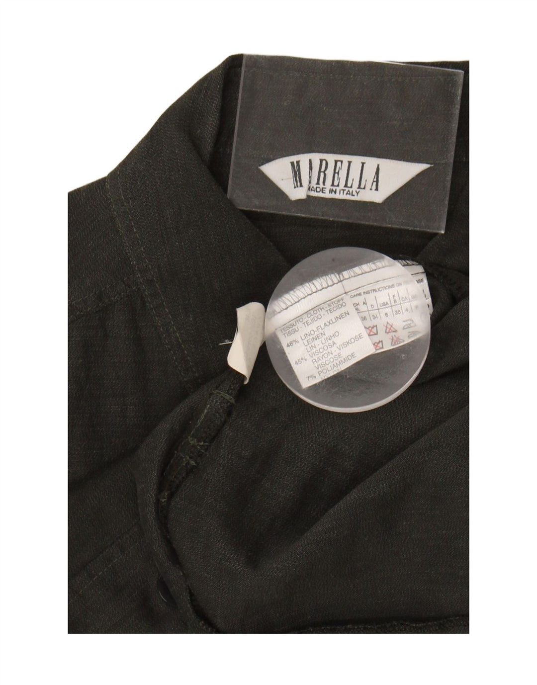 Marella Chemise Femme UK 8 Petit Lin Kaki