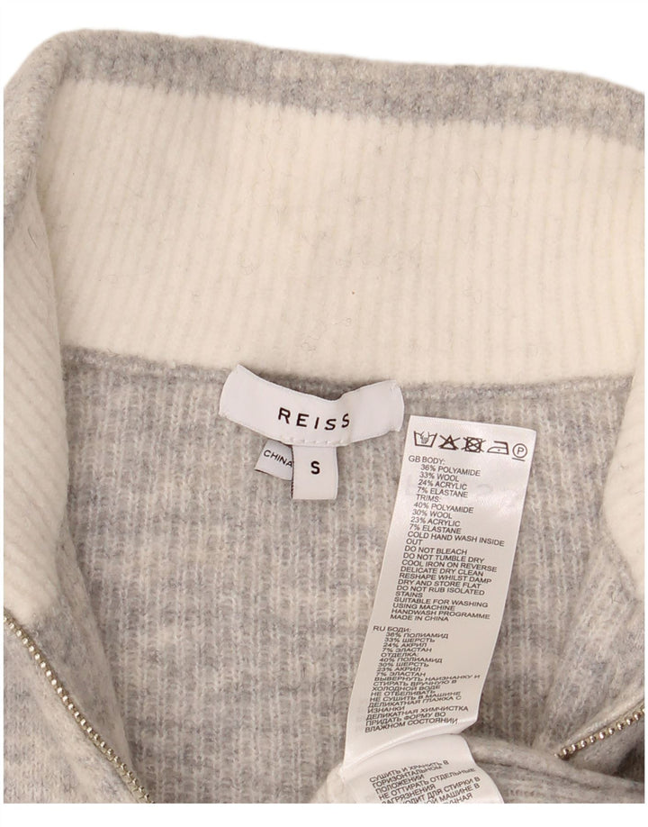 Reiss Pull Col Zippé Homme Petit Gris Moucheté Polyamide