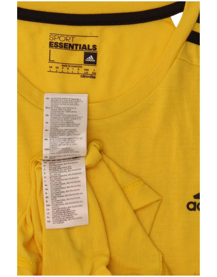 Adidas Hommes Climalite T-Shirt Haut Large Jaune Polyester