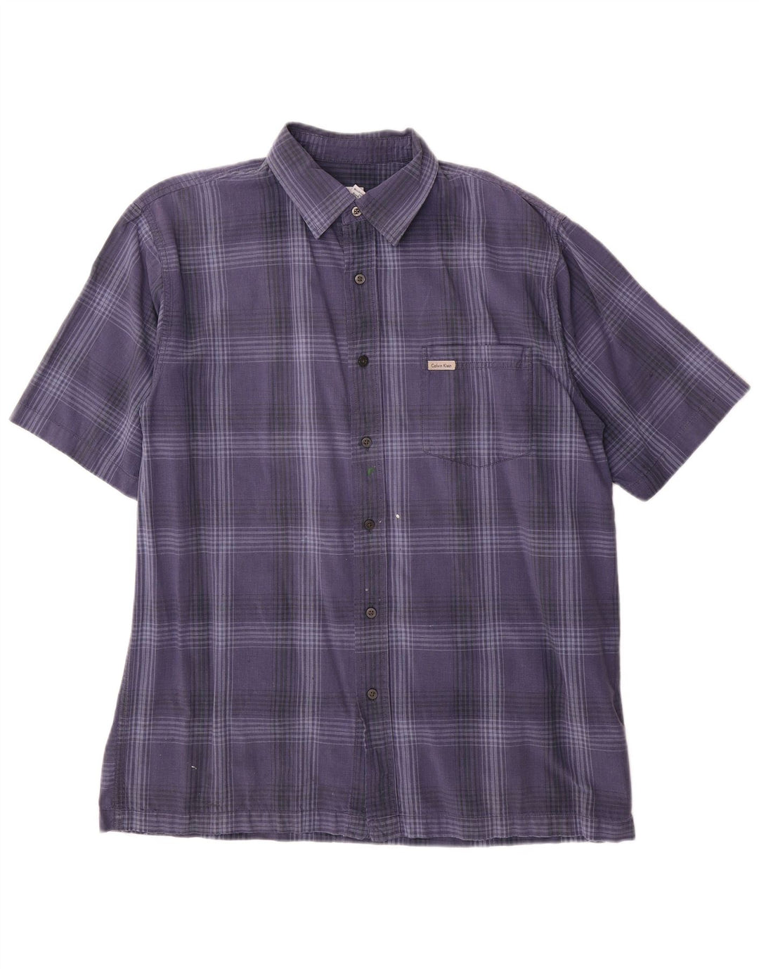 Calvin Klein Jeans Chemise à manches courtes pour homme en coton à carreaux bleus