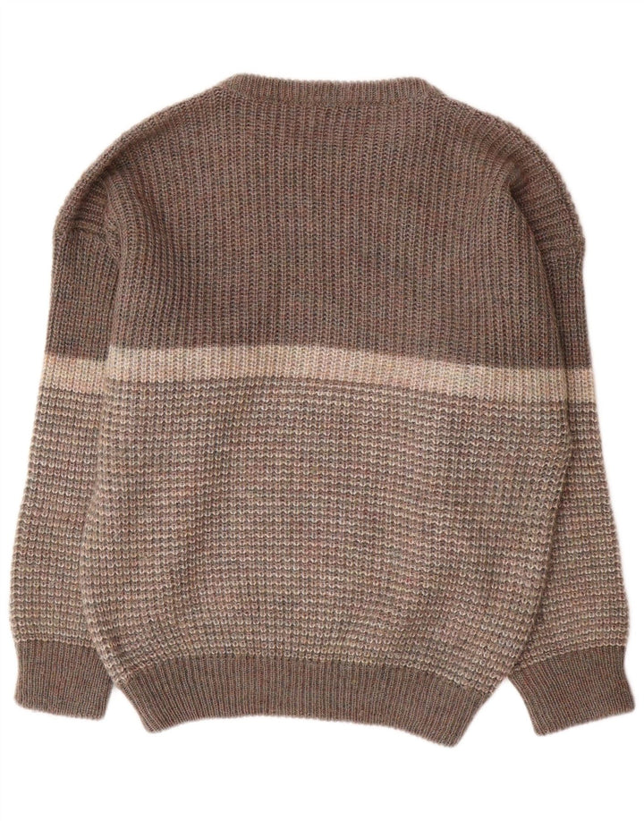 Walker Pull à col rond pour homme, grand, gris, color block, acrylique