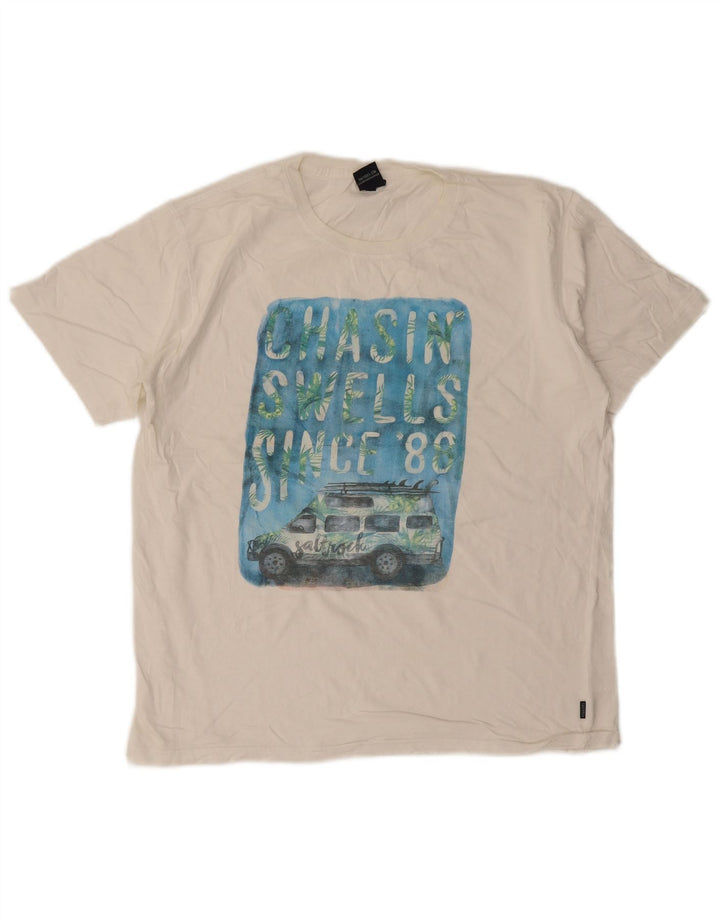 Saltrock T-Shirt Graphique Homme Blanc Moyen Coton