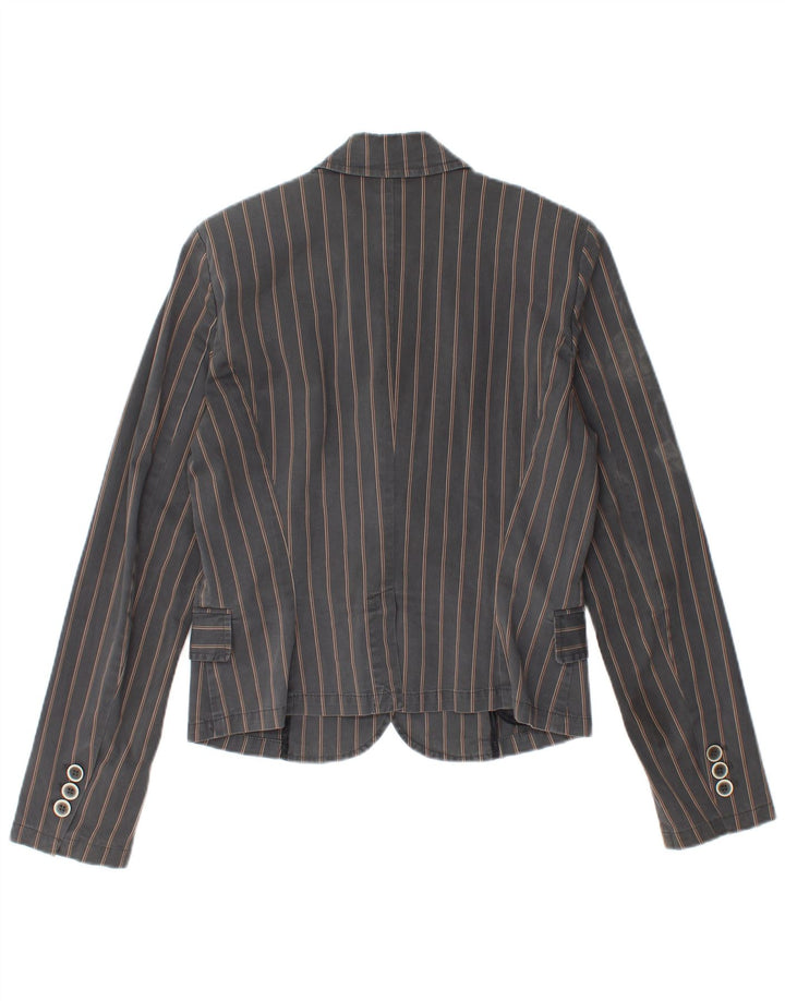 MAX & CO. Veste blazer active à 2 boutons pour femme UK 14 Gris moyen rayé