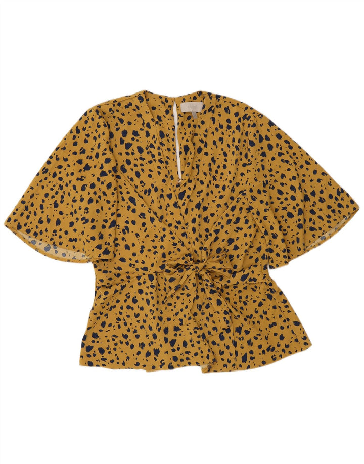 Coast Chemisier Femme UK 42 Polyester Imprimé Animal Jaune Moyen