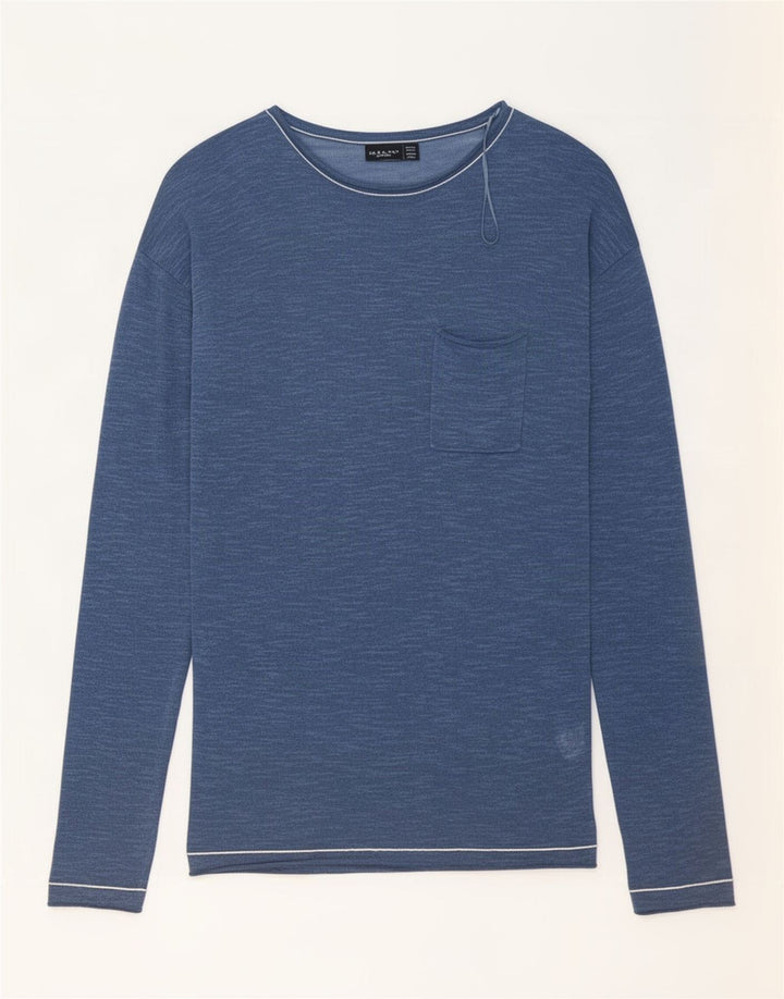 Zara Homme Top Manches Longues Large Bleu Marine Coton