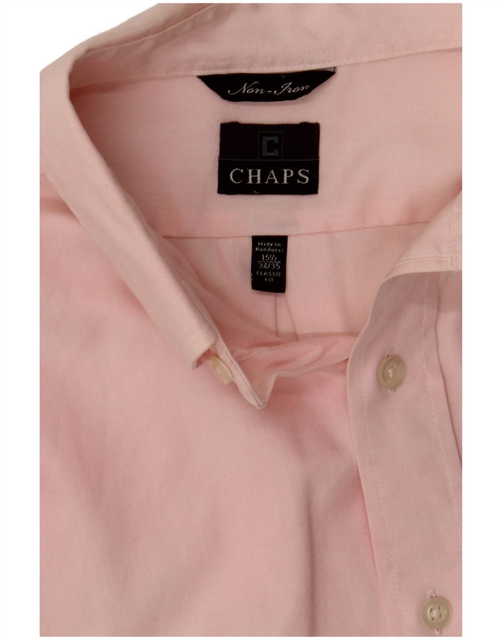Chaps Chemise coupe classique pour homme Taille 15 1/2 Coton rose moyen