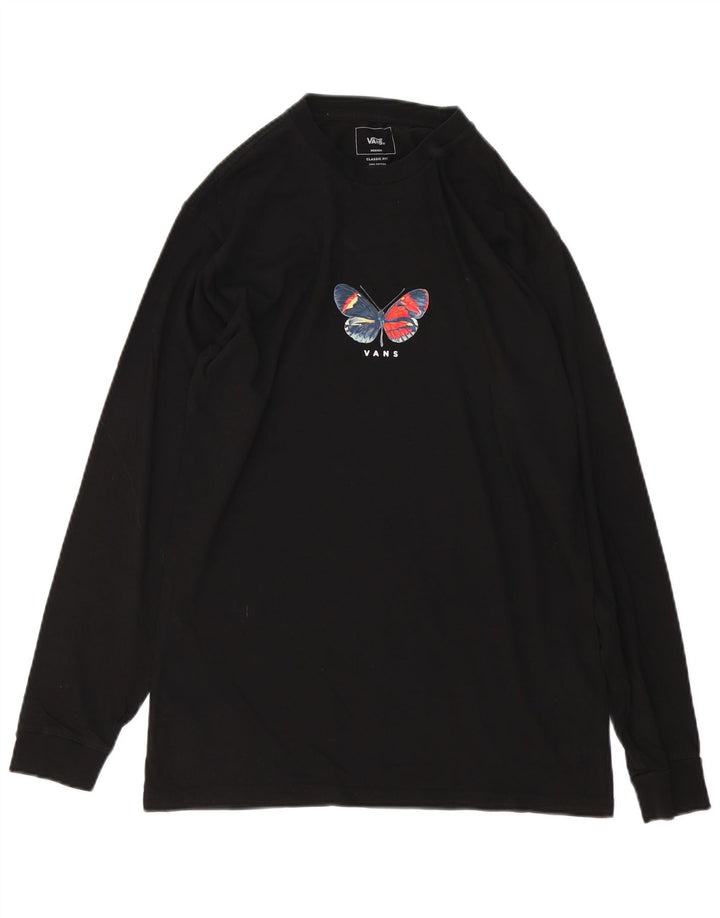 Vans Haut graphique à manches longues pour homme Coupe classique Papillon en coton noir moyen