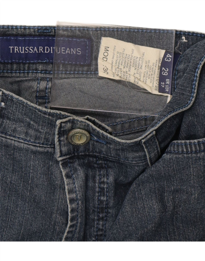 TRUSSARDI Jean Droit W27 L29 Bleu Coton Femme