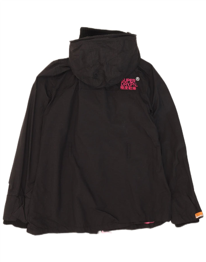 Superdry Veste coupe-vent à capuche Windmac pour femme UK 16 Large Noir Nylon